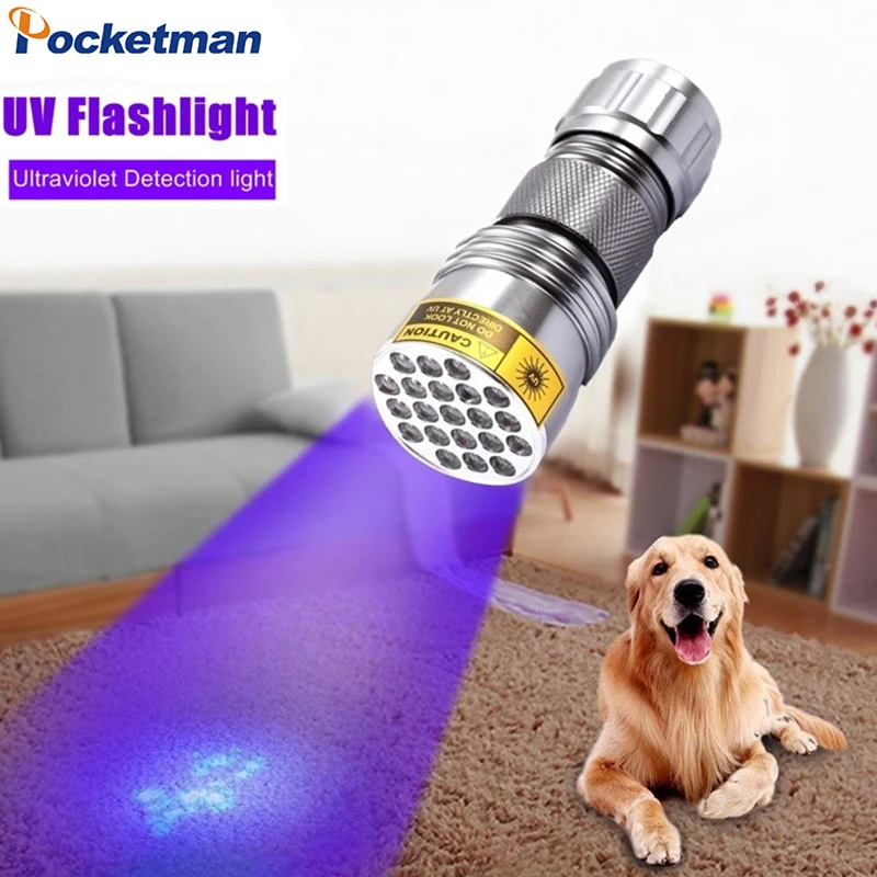 Blacklight Flashlights UV Flashlight 21 LED 395nm Ultraviolet Black Light Mini Torch Pet Urine Detector Light for Pet Dry Stains