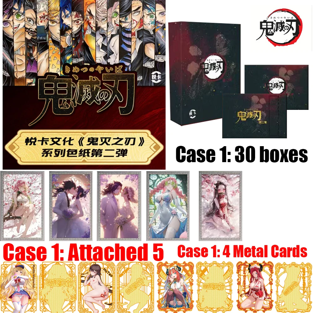 Wholesale Case AoKa 02 Demon slayer Color Paper Collection Card Multiple Character Cards Hobbies and Toy Gift