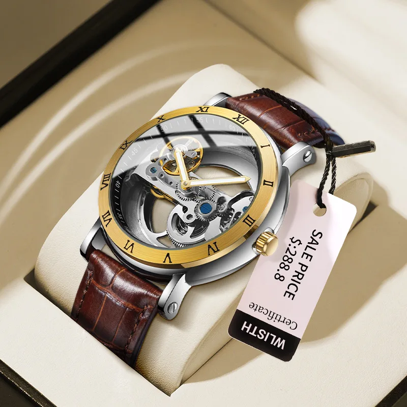 

New *version of the watch men's mechanical watch, belt waterproof hollow cool watch luminous belt creative men