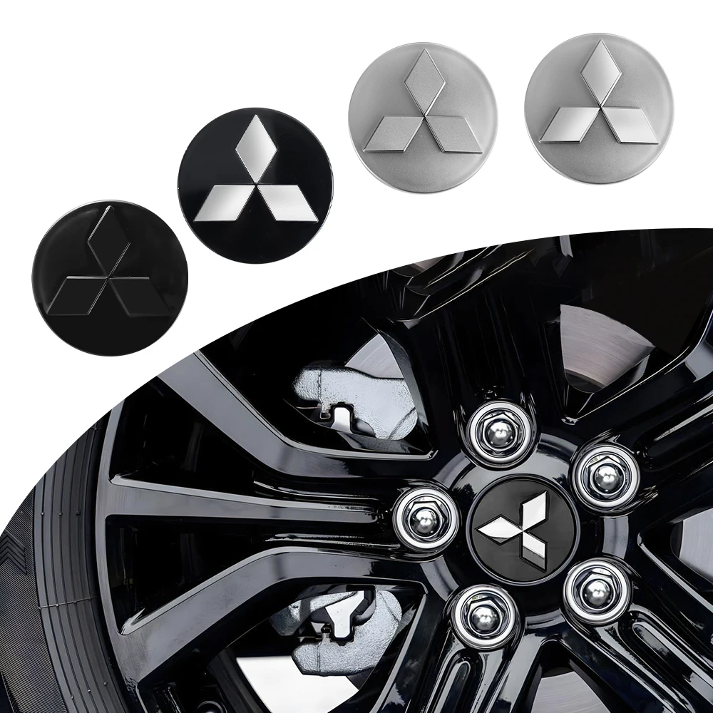 Car Logo Wheel Center Hubcaps Rim Badge Covers Decorative Accessories 60mm For Mitsubishi Ralliart 2010 2022 Lancer 9 10 Asx