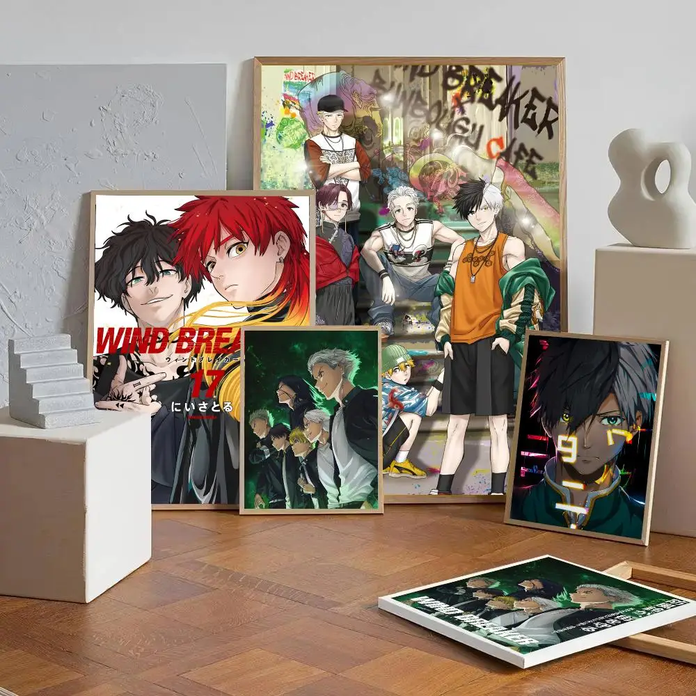 Anime W-Wind B-Breaker Poster Self-adhesive Art Waterproof Paper Sticker Coffee House Wall Decor