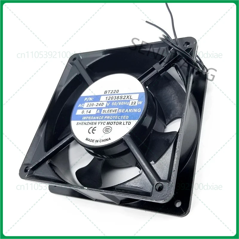 Novo para maxair 12cm ventilador 12038s2xl bt220 120*120*38mm AC220-240V 0.14a 22w 2 linhas de resfriamento de rolamento de manga