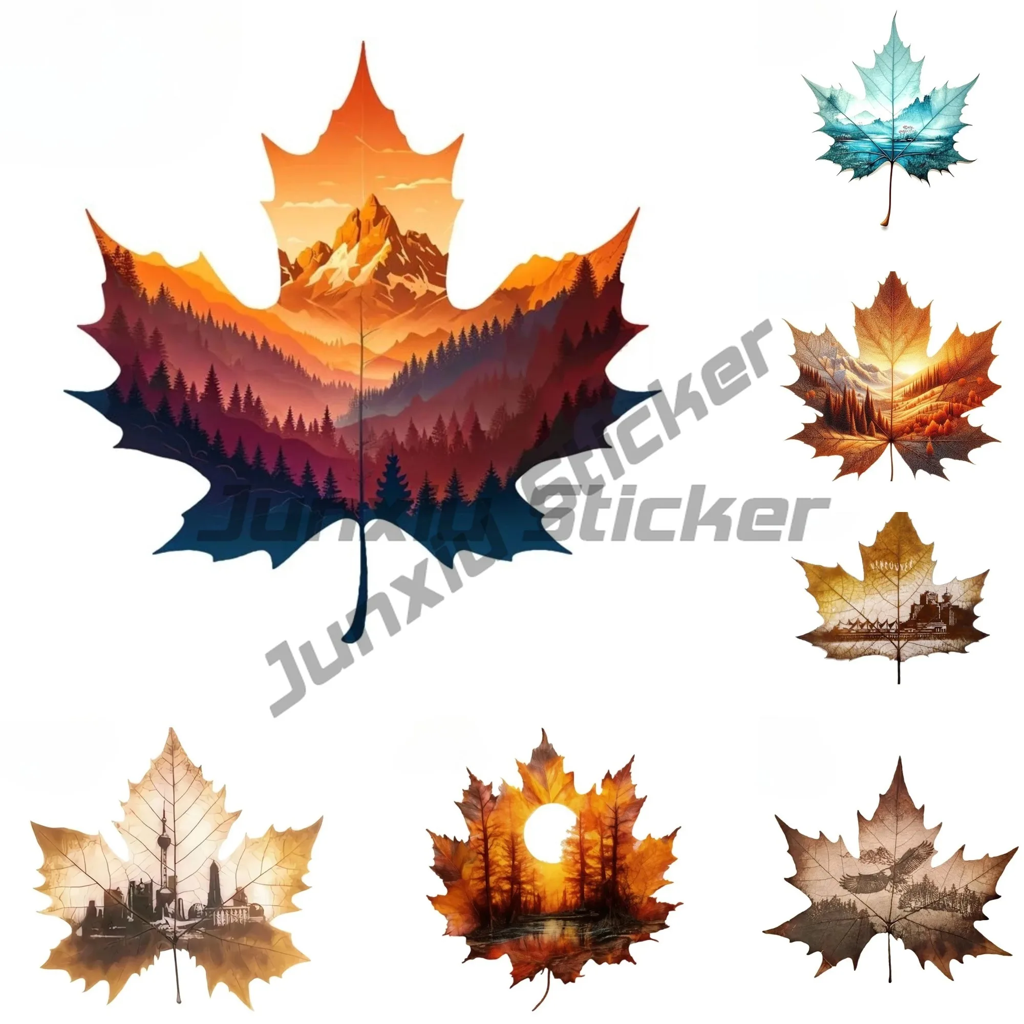 

Maple Leaf Scenery Car Sticker Personality Rear Windshield Skateboard Truck Decal Amusing Scratch-Proof Car Styling