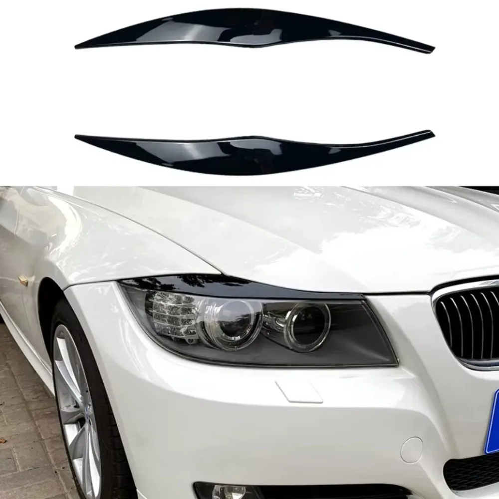 

ABS brillo negro faro cejas párpado para BMW Serie 3 E90 E91 2005 2006 2007 2008 2009 2010 2011 pegatinas Sedan/Touring