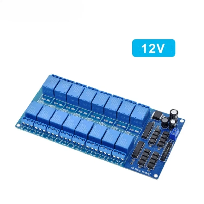 50pcs 5V 12V 16 Channel Relay Module for arduino ARM PIC AVR DSP Electronic Relay Plate Belt optocoupler isolation 16 way