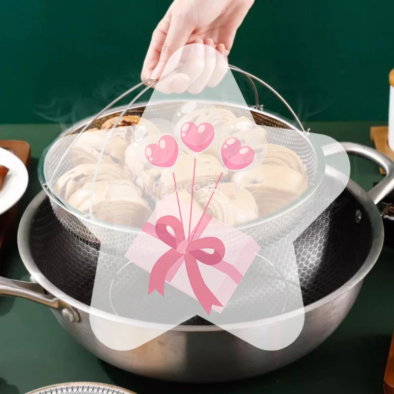 Meal Prep Co - ステンレス製圧力鍋蒸し器、耐熱ハンドル付き、食事の準備、シーフードや野菜の蒸し料理に最適、家庭用キッチン向け