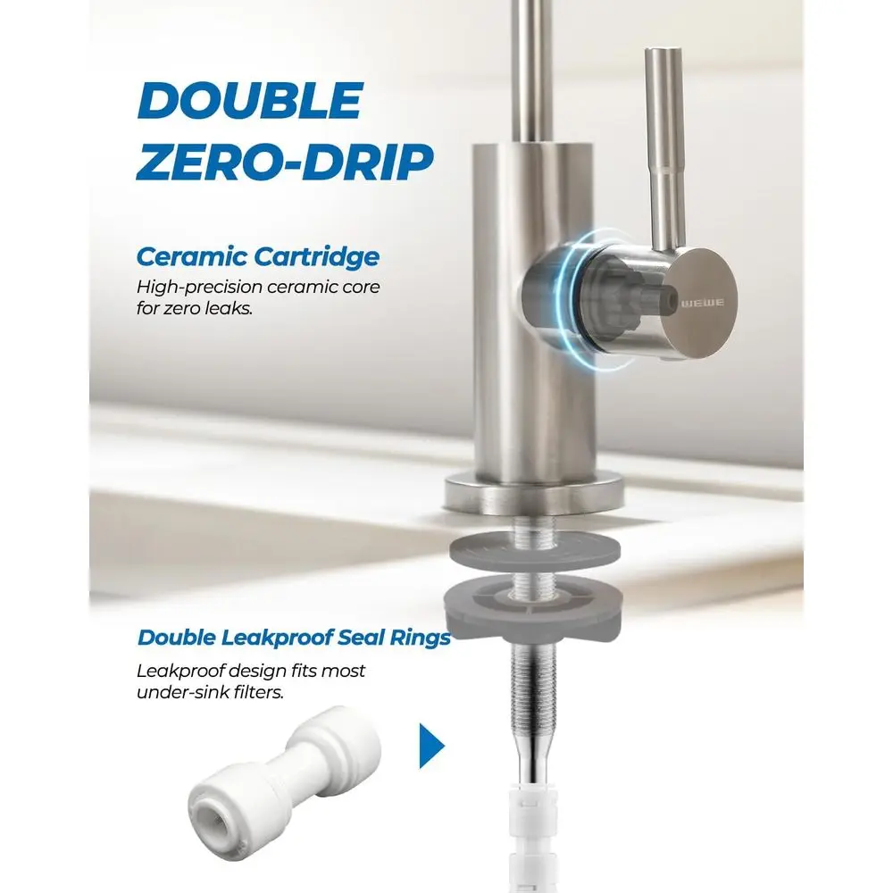 Lead-Free Brushed Nickel Reverse Osmosis Water Filter Faucet System