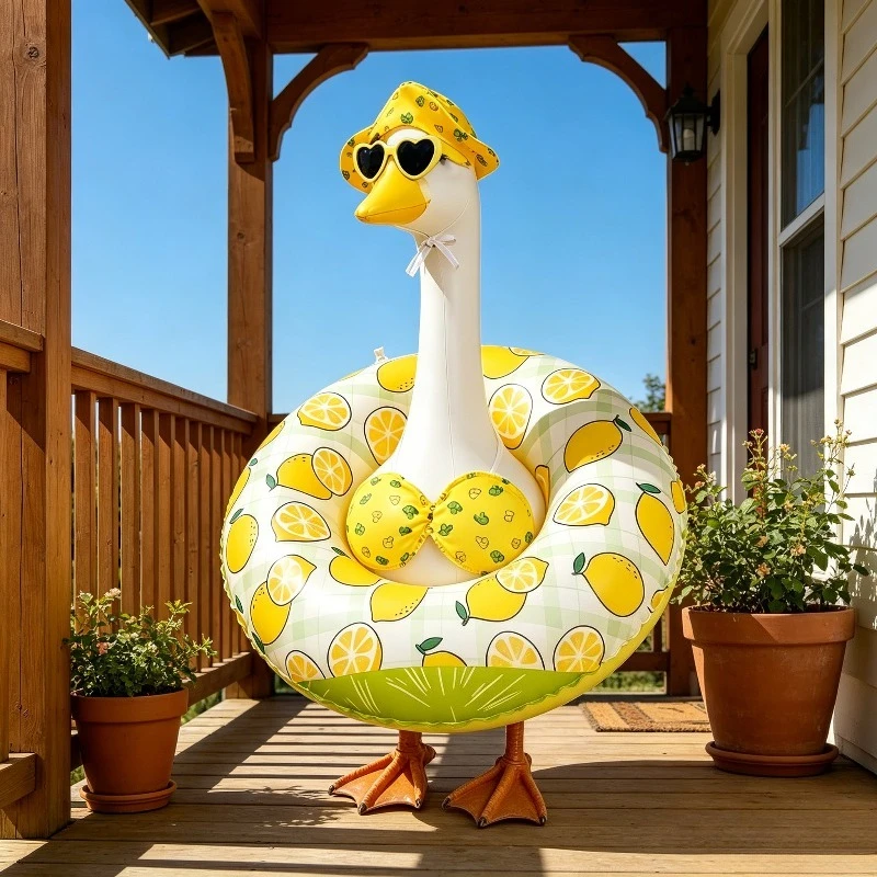 Party Supplies Set Goose Costume Lawn Porch Goose 23 Inch Goose Swimming Ring Outdoor Yard Pool Party Decoration