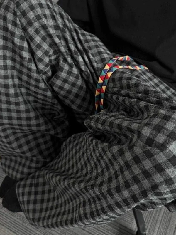 

Мужские повседневные брюки в клетку в американском ретро-стиле, свободные, широкие, осенние, больших размеров (до 300 фунтов)