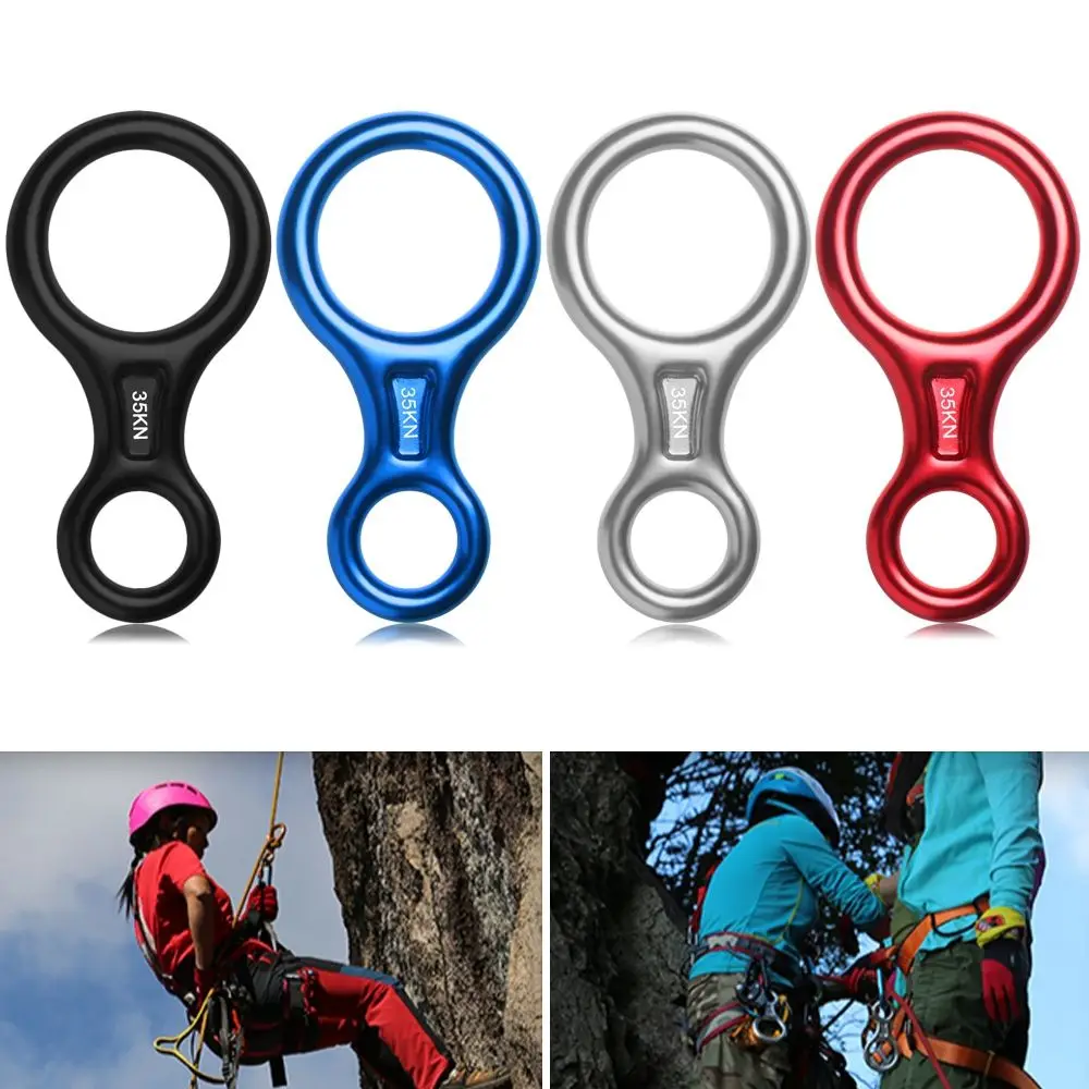 35KN Figure Gear Device 8 Word Climbing Ring Downhill Eight Rings Rope Descender Rock Climbing Descenders