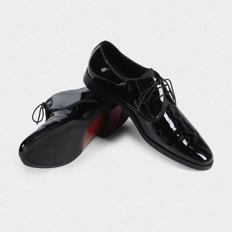 Designer Genuine Leather Dress Shoes Men's Pointed Toe Lace Up Casual Business Derby Work Cowhide Black Wedding Shoes Male