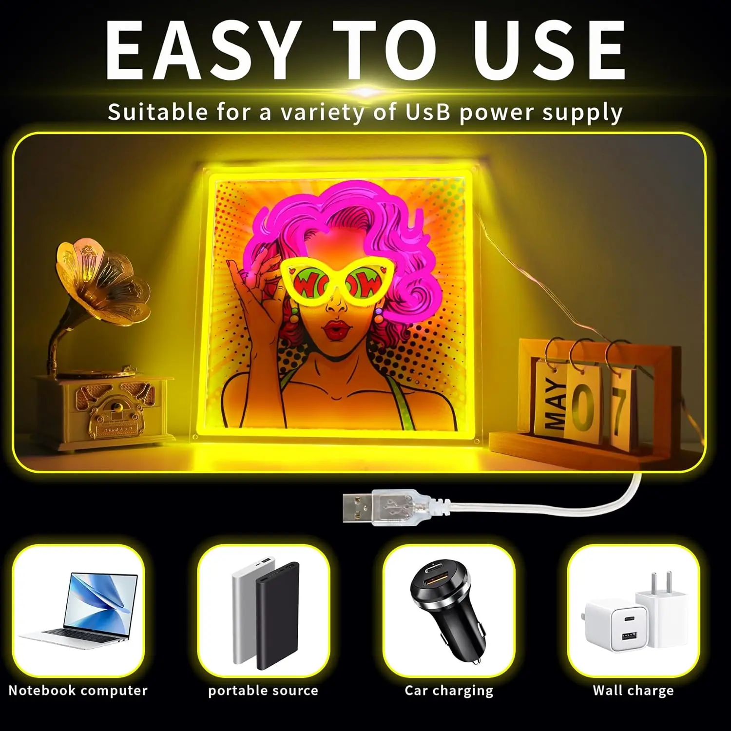 علامة نيون جميلة للفتيات لديكور الحائط، علامة إضاءة LED قابلة للتعتيم USB لغرفة النوم، ديكور نادي الحفلات، هدية عيد الميلاد وأعياد الميلاد #6