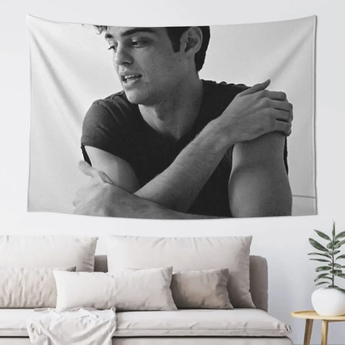 Noah Centineo B&W Tapestry Bedroom Deco Bedrooms Decorations Wall Hanging Wall Room Decore Aesthetic Tapestry