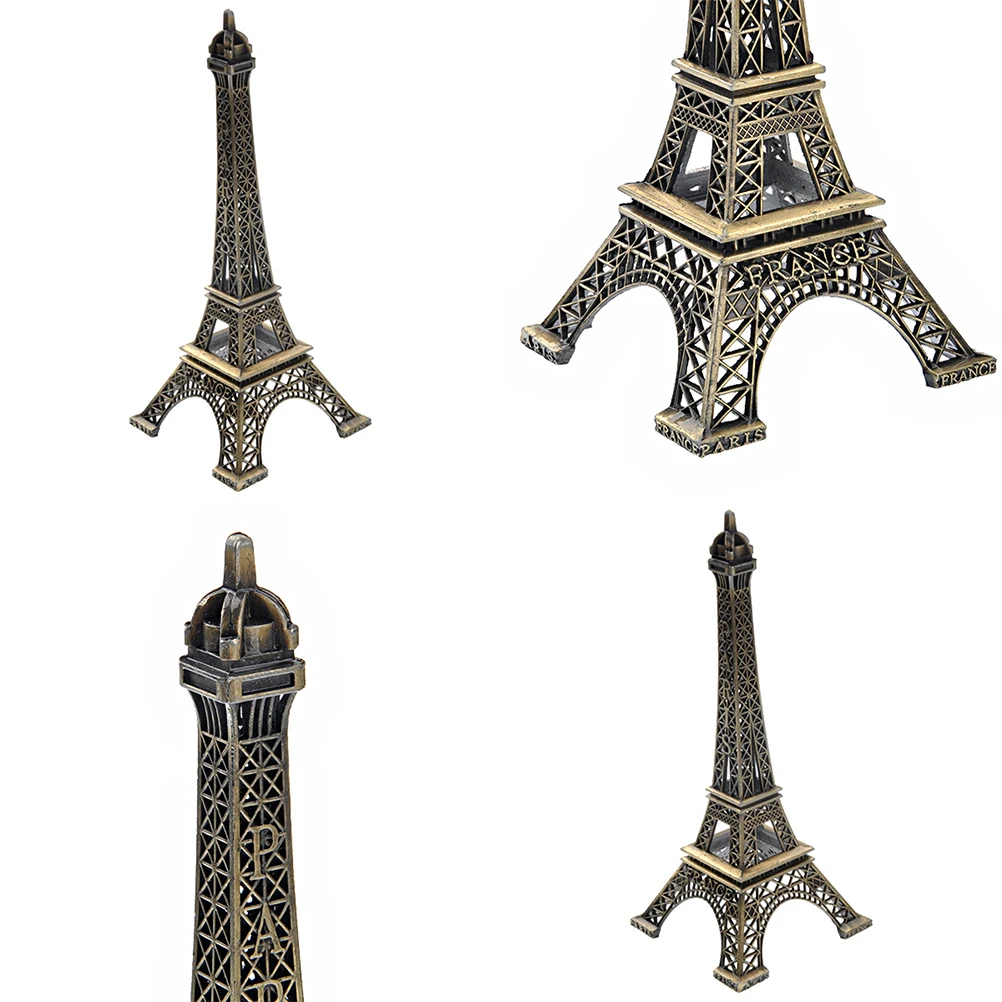 

2 Pcs Tower naments Statue Statue Home Desk Decoration Iron Crafts Figurine Simulated Towel