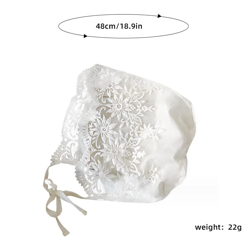 Lace Embroidery Flower Baby Hat Summer Breathable Mesh Infant Girl Bonnet Cap Newborn Photography Props