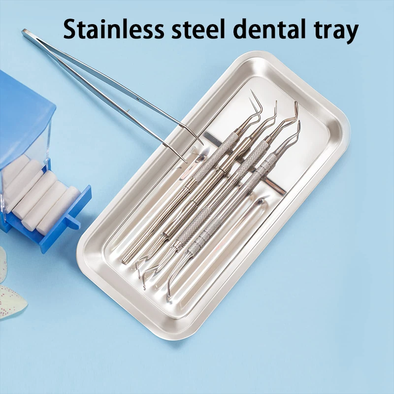 

Multifunctional 304 Stainless Steel Dental Tray Sterilized Surgical Tray Dental Instrument Tray Supplies Dental Dressing Tray