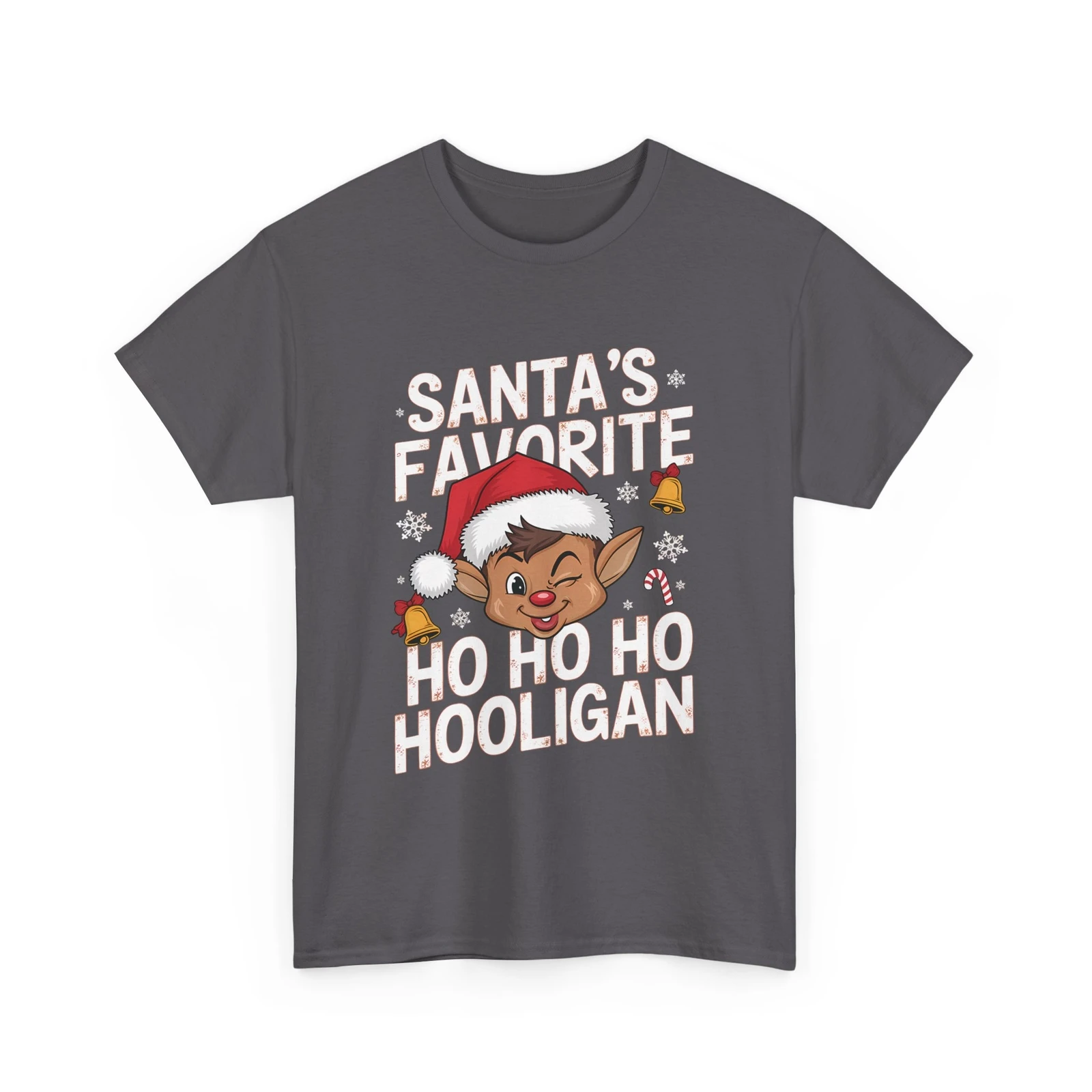 

Santa's Favorite Ho Ho Ho Hooligan T-Shirt - Funny Christmas Elf Graphic Tee