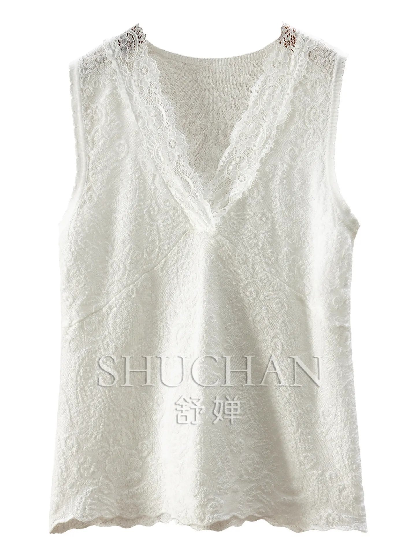 French Tank Top Summer 2026 Fits All Over The Wardrobe, Lace V-neck Knitted Vest for Women 57J0