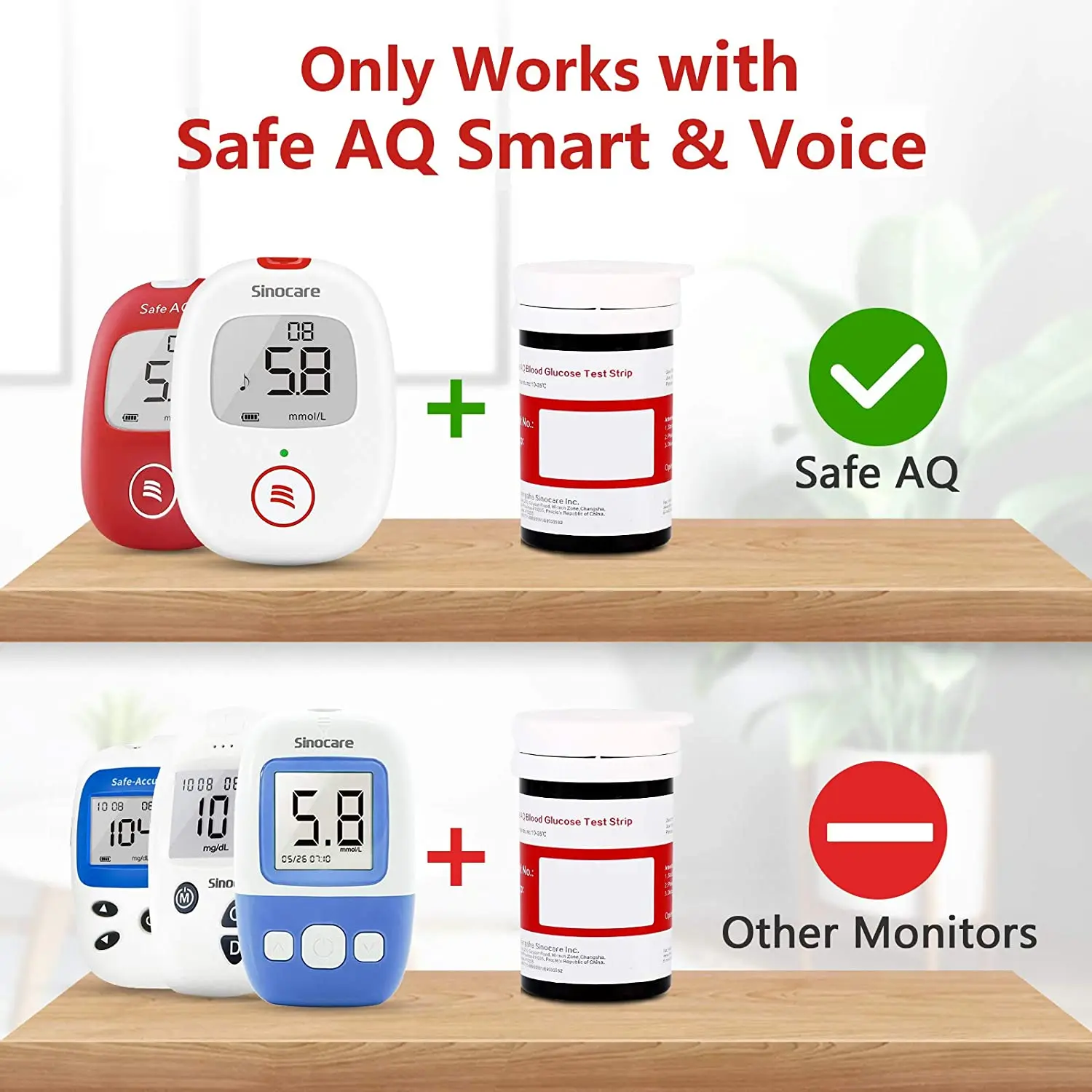 diabetes medical test Sinocare Safe AQ Blood Glucose Test Strips ( for Safe AQ Smart, Safe AQ Voice only)