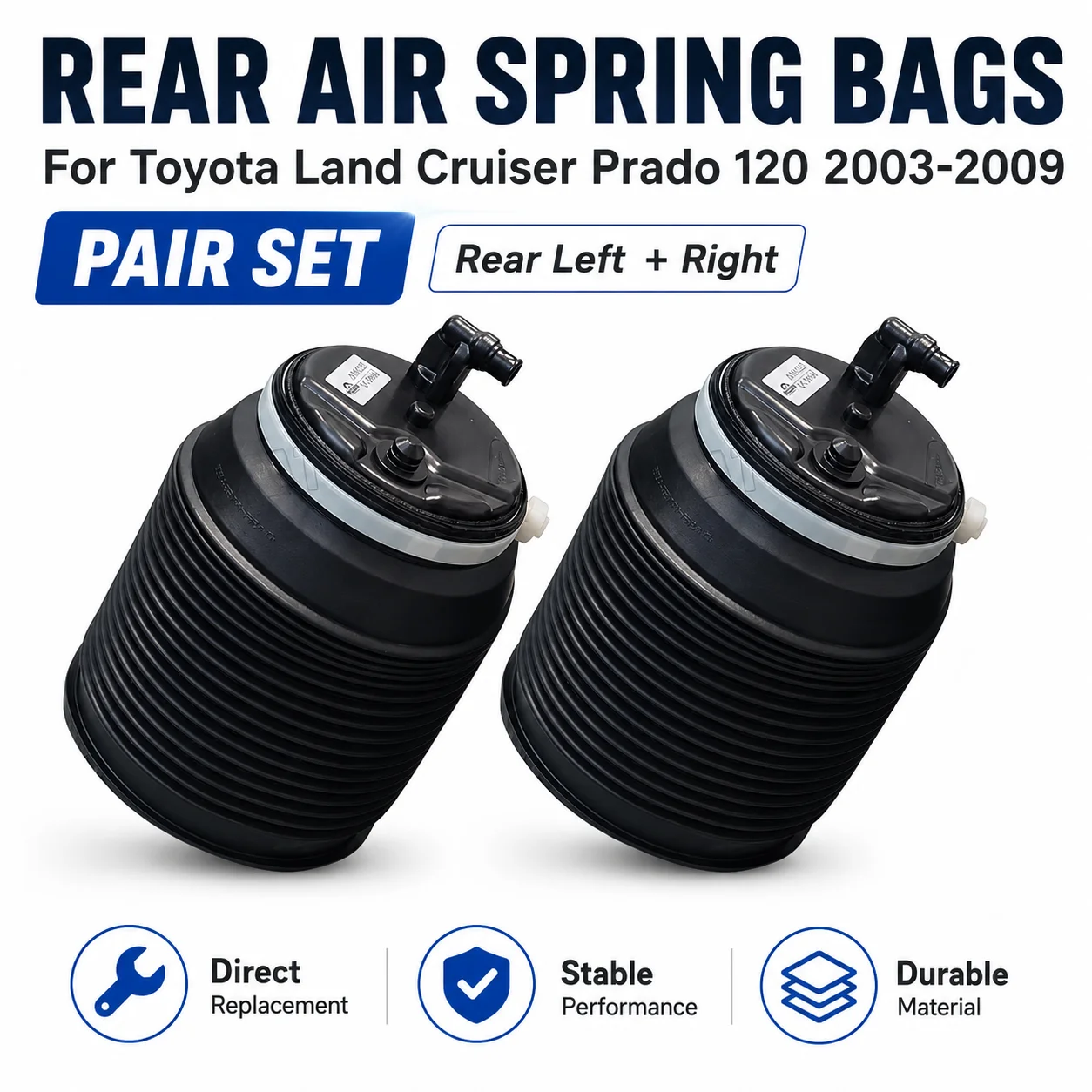 Pair Rear Left Right Air Spring Bags For To-yota Landcruiser Prado 120 2003-2009