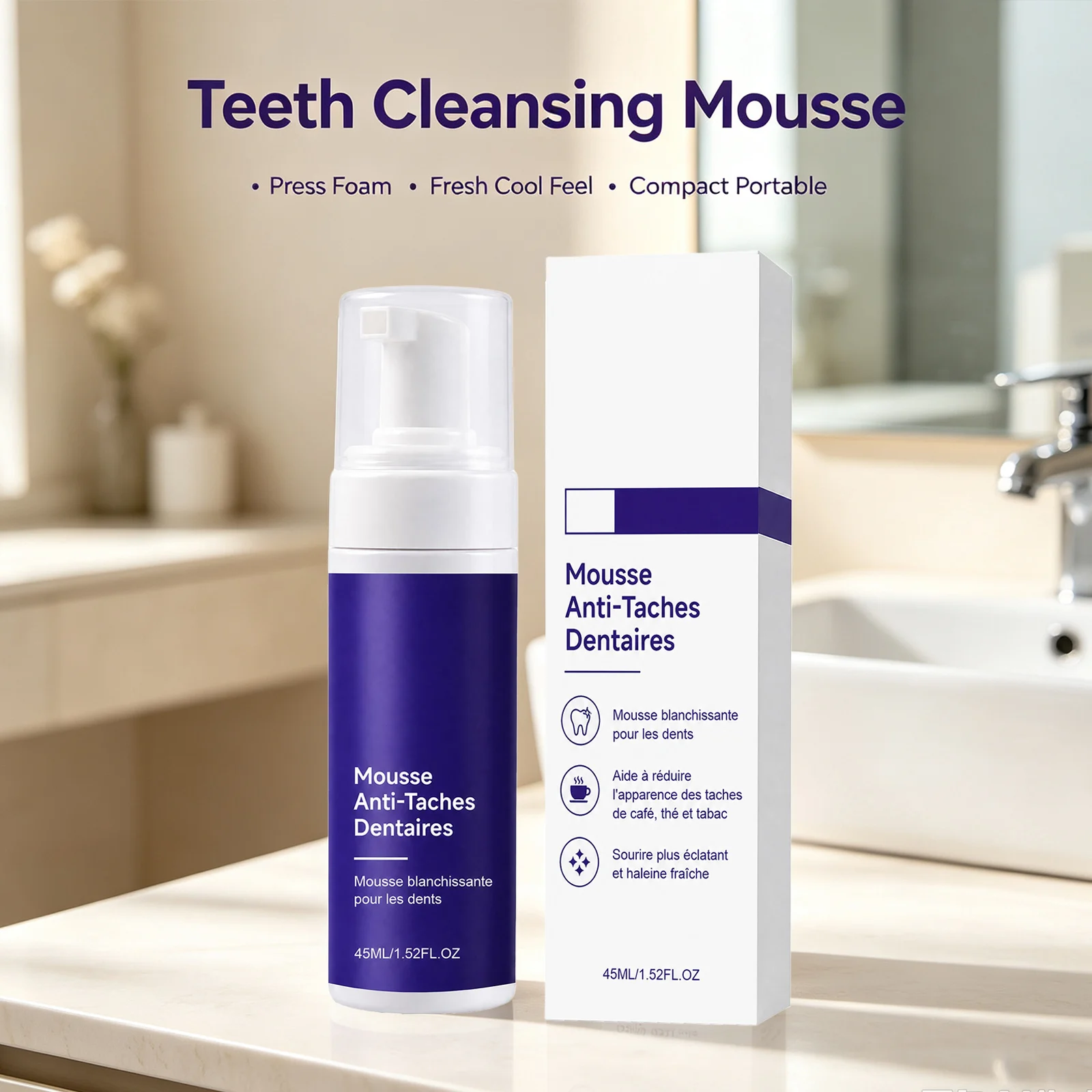 Fioletowa pianka do wybielania – Teeth Whitening Mousse recenzja i cena