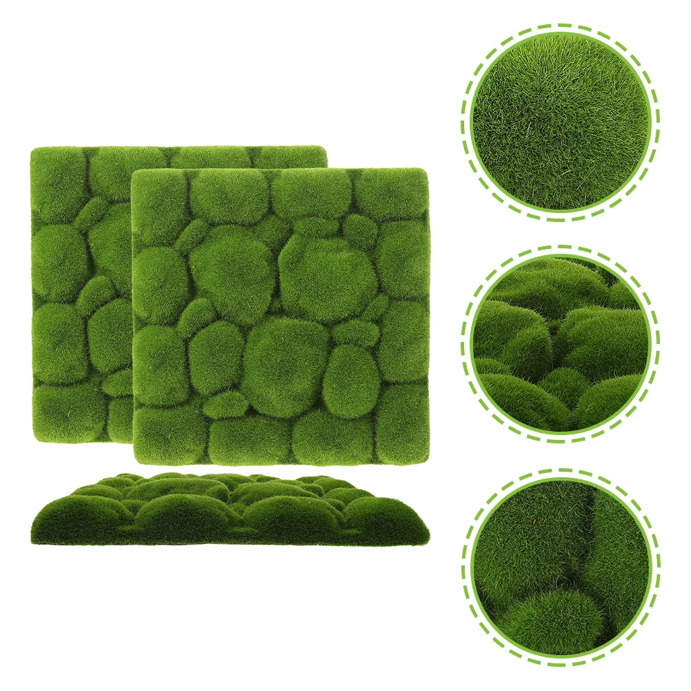 

3Pcs Artificial Plants Wall Decor High-Density Fake Moss Foam Panel for Bathroom Kitchen Waterproof Greenery Wall Decoration