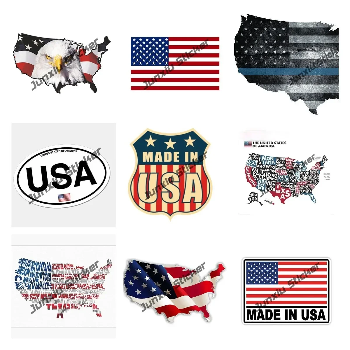 

USA Map Thin Blue Line Decal US Tattered American Flag Police Sticker Funny Oval USA America Country Code Decal Car Accessories