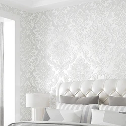 European 3D Relief Embossed Damask Wallpaper Bedroom Living room Background Floral Pattern 3D Textured Wall Paper Home Decor