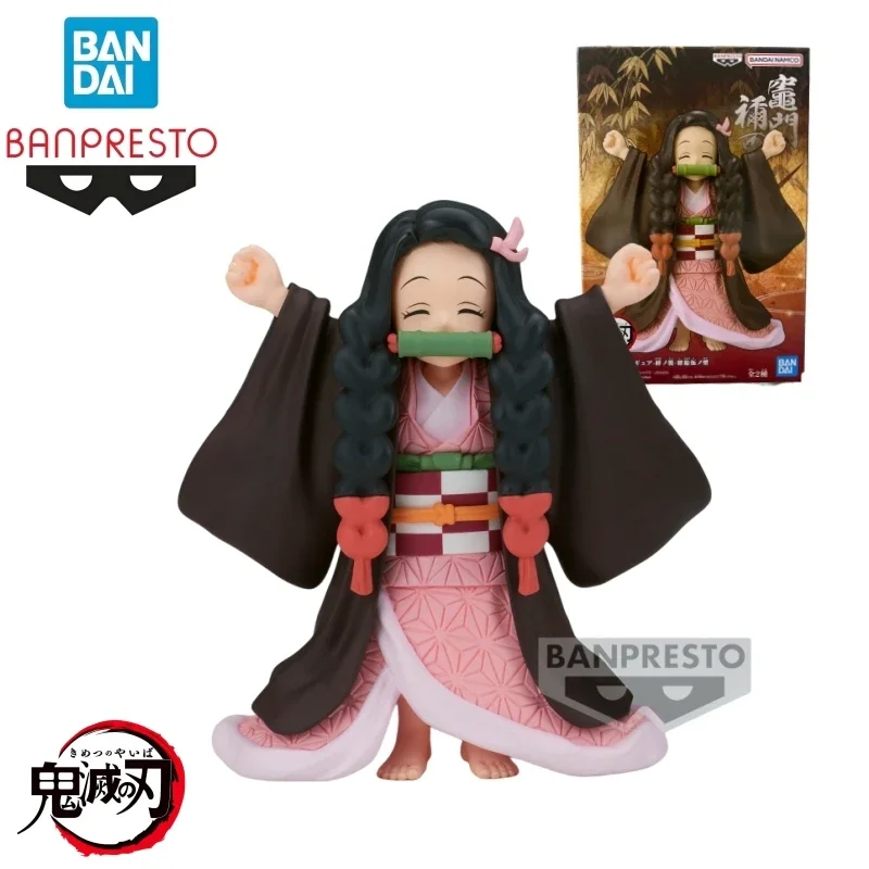 

Bandai Original Demon Slayer Anime Characters Kamado Nezuko PVC Kawaii Action Figure Model Desktop Collect Decorations Toys