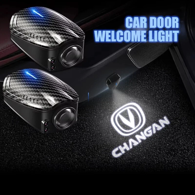 Universal Wireless Car Door LED Welcome Projector Lights  For Changan CS75 PLUS CS55 PLUS EADO CS35 Alsvin UNI-T UNI-K UNI-V