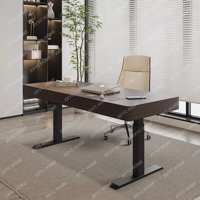 

Минималистичный интеллектуальный электрический подъемный стол ML, современный простой домашний/офисный стол из массива дерева для учебы и работы.