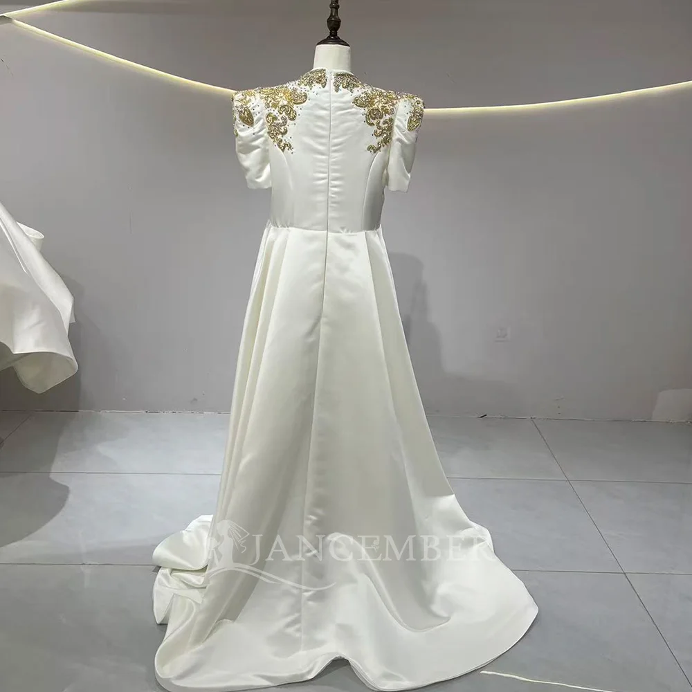Customized Luxury Satin Wedding Dresses for Women Chic Court Train Bridal Gown Princess A-line Plus Size Vestido De Novia 2026