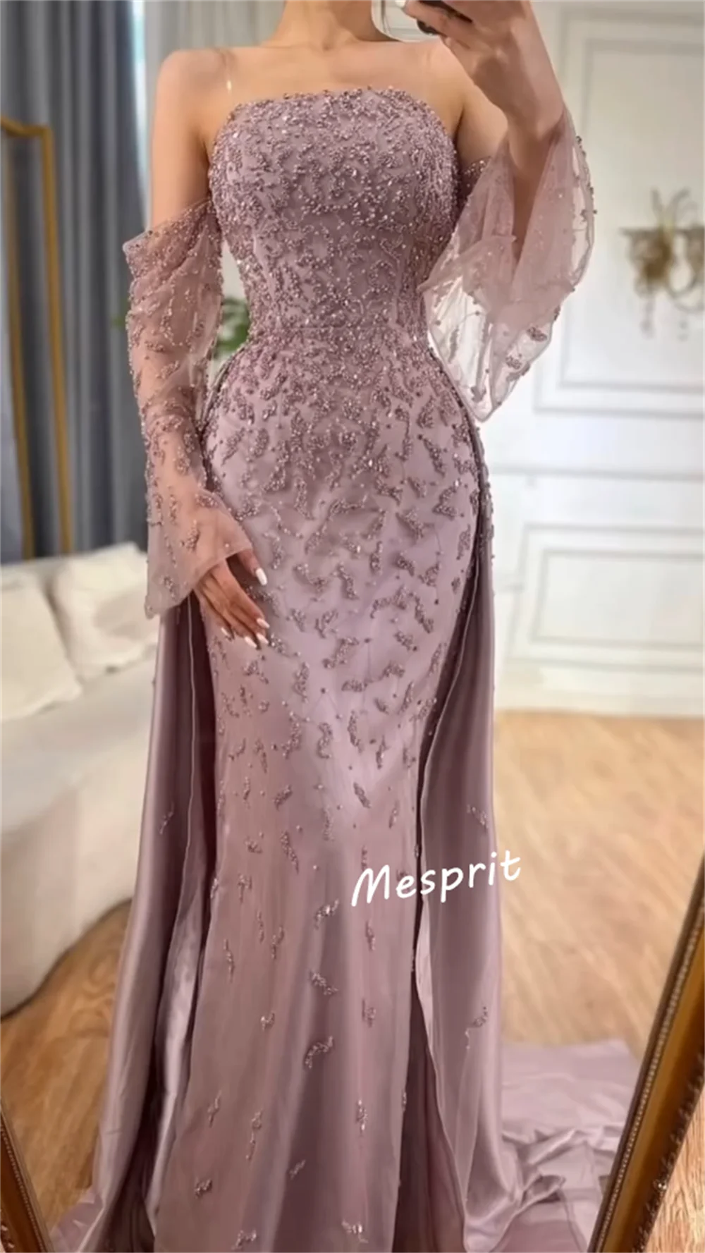 Abiti lunghi a sirena senza spalline con perline con paillettes personalizzati Occasioni su misura Serata formale squisita scintillante