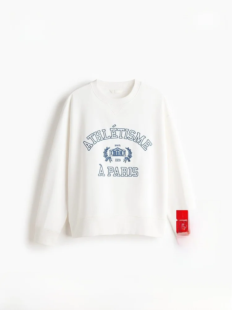 

Spring New Arrival Women's Patterned Hoodie Loose Fit Casual Sle Long Sve Cotton Polyester Blend Hoodl Sweatirt