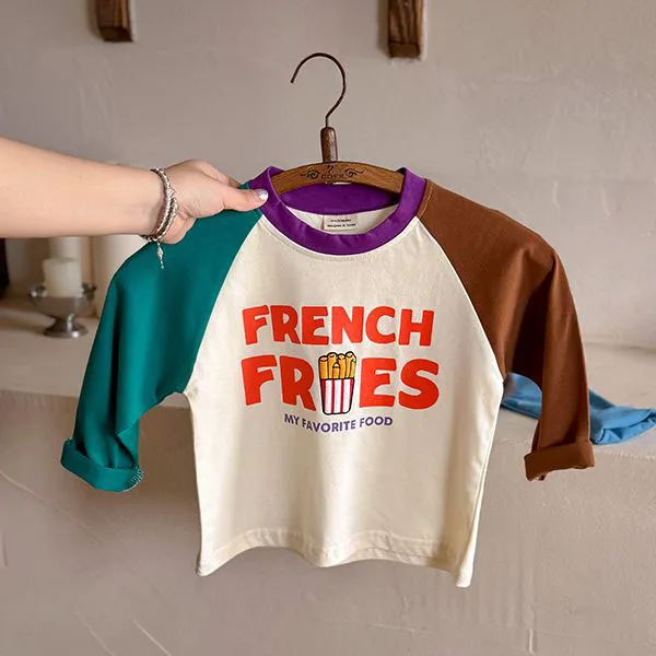 UNITIM Kinder Kontrast T-shirt Design Cartoon Langarm Baby Jungen Tops Frühling Herbst Reine Baumwolle Bodenbildung Shirt Trendy – Detail 14