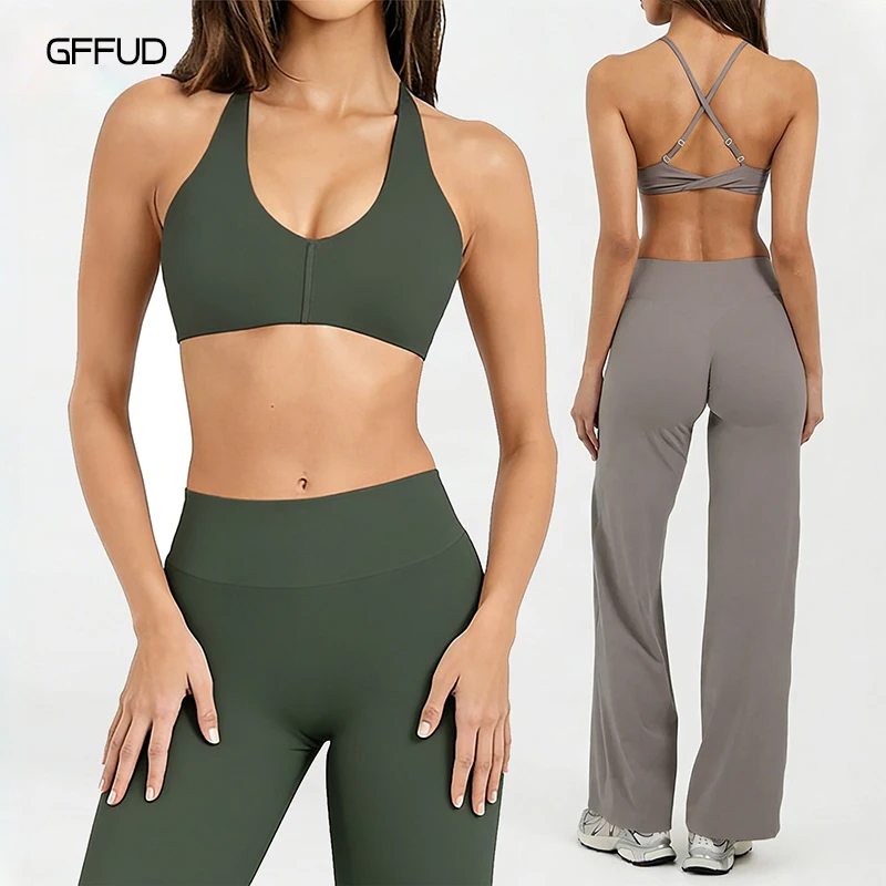 

Women Soft Seamless Sports Bra V-Neck Removable Pads Cross Back Yoga Bra Medium Support Workout Gym Running Fitness Tank Top