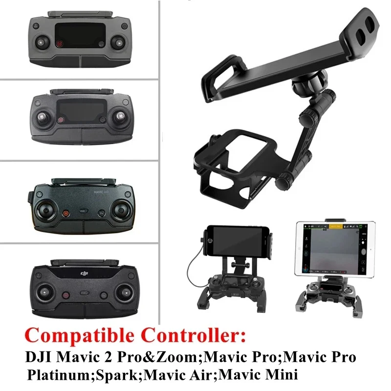 Крепление-держатель для пульта дистанционного управления DJI Mavic Mini/1/Pro/2/Air/Spark, телефона, планшета, монитора, с зажимом для фронтального контроллера.