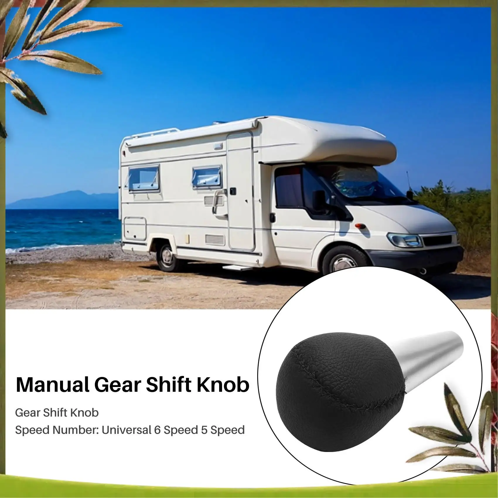 AB98-مقبض ناقل حركة السيارة PU الجلود رافعة شيفتر كرة اليد لفولفو S60 V70 S60R V70R #1