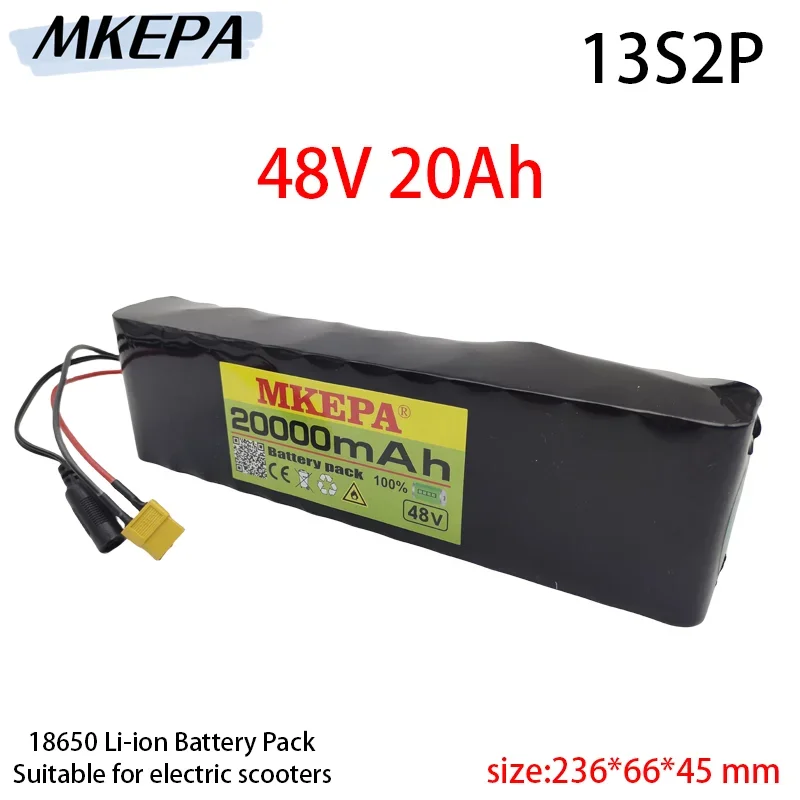 

13S2P 48V 20Ah Electric Scooter Battery Pack 18650 Lithium Ion Battery 1000w Electric Scooter E-bike Conversion Kit BMS +Charger