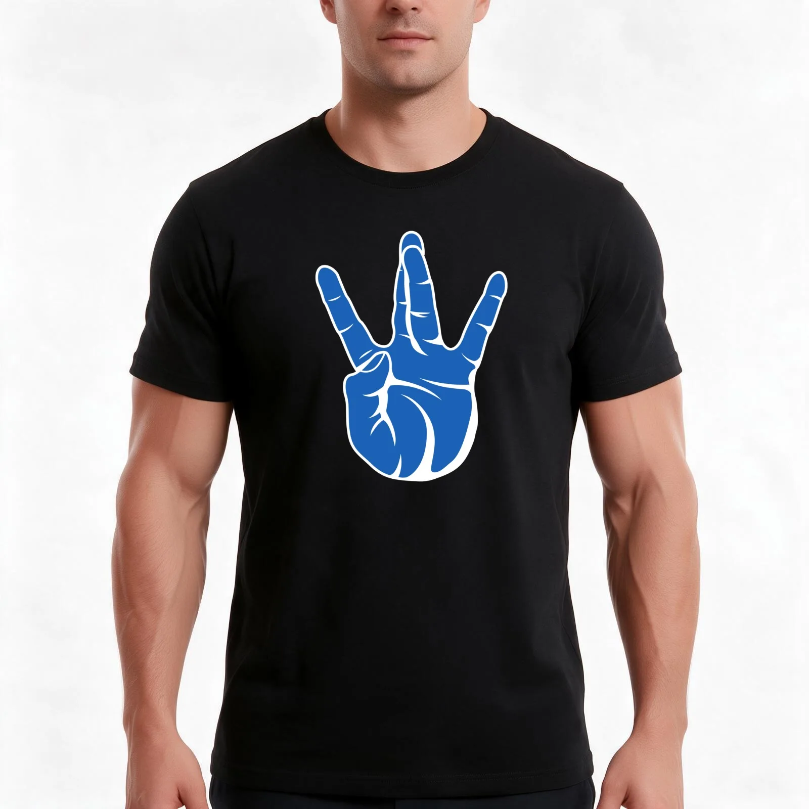 Westside West Coast Rap Hip Hop Hand Sign Blue T-Shirt, Summer Casual Cotton Tee, Oversized Streetwear Tops, Unisex Men Women