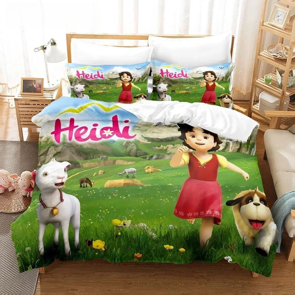 

3D Print Anime Heidi, Girl of the Alps Bedding Set Single Twin Full Queen King Size Bed Set Adult Kid Bedroom Duvet cover Sets