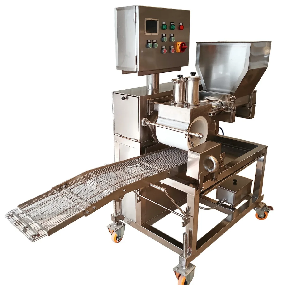 380V50HZ 300 Type Meat Patty Molding Machine, Multifunctional Fresh Shrimp Meat Patty Machine, Material Tank Capacity: 32L