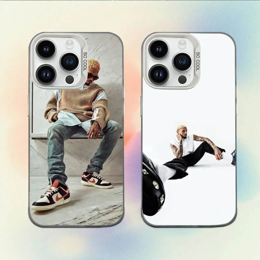 

USA Rapper C-Chris Brown Phone Case For iPhone 16,15,14,13,12,11,Mini,Pro,E,MAX White Candy Matte Shockproof Cover