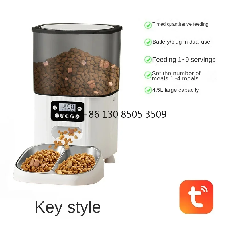 4.5L Eco-friendly Charge Automatic Cat Dog Feeder Bowl Timer Control Quiet Motor Plastic Construction Solid Pet Food Dispenser