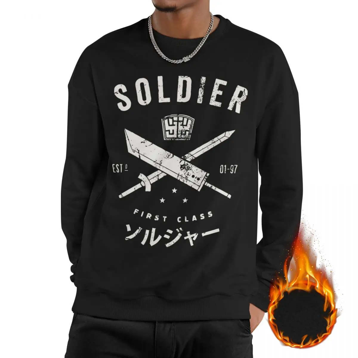 

Berserk Soldier Sweatshirt Fleece-Lined For Men Women Thick Sweatshirts Graphic Long Sleeve Shirts Hoodie