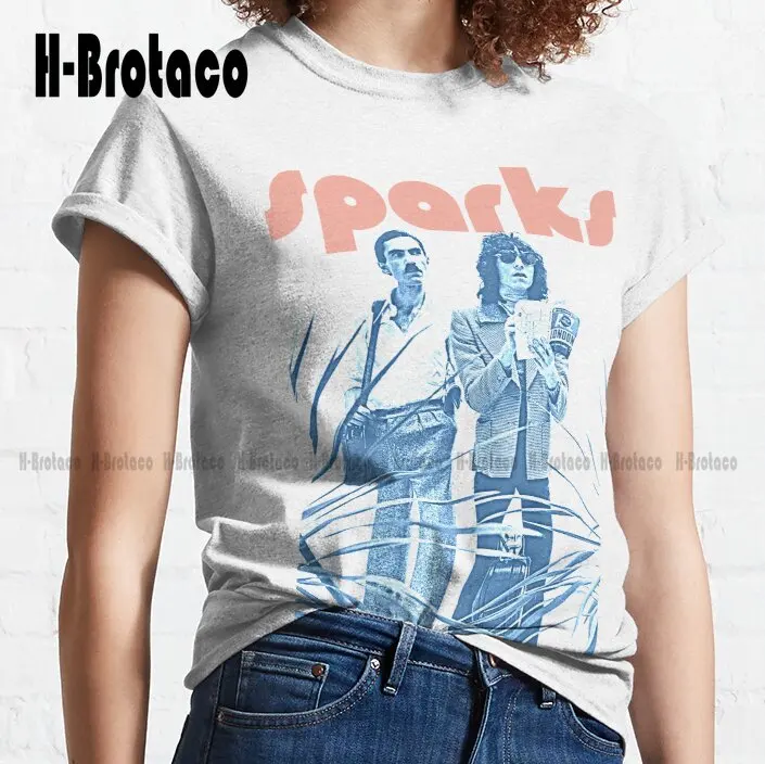 Sparks \//\ Retro 70S Style Fanart Design Classic T-Shirt Custom Shirts For Men Cotton Outdoor Simple Vintag Casual Tee Shirts