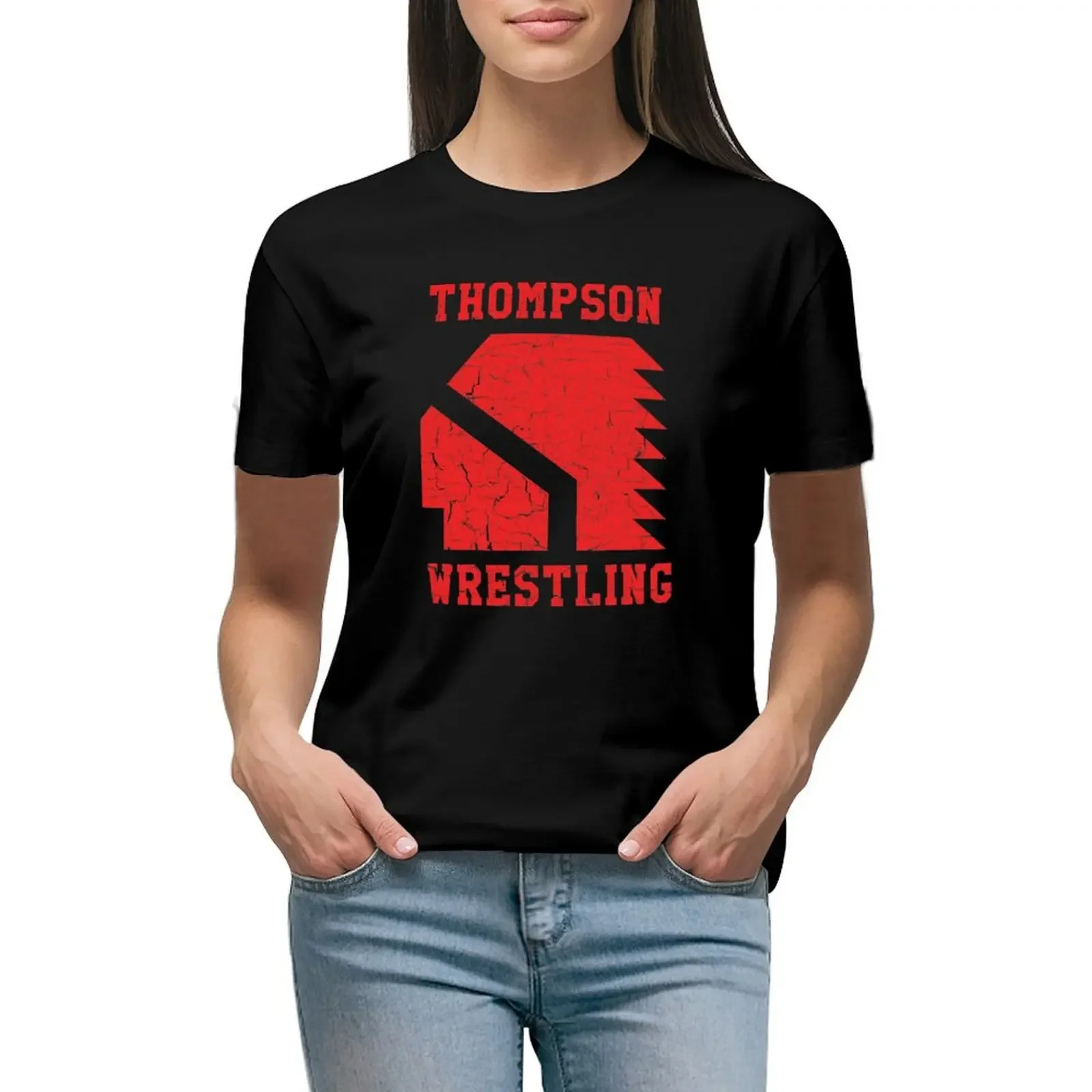 Thompson High School Wrestling (Vision Quest) T-Shirt blacks new edition plus sizes funnys rock and roll t shirts for Women