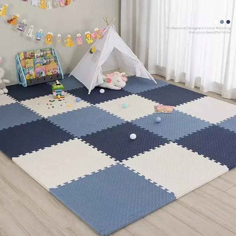 16PCS Interlocking Puzzle Foam Floor Mat Colorful Thick Floor Mats EVA Foam Floor Baby Play Mat Living Room Decoration Baby Gift