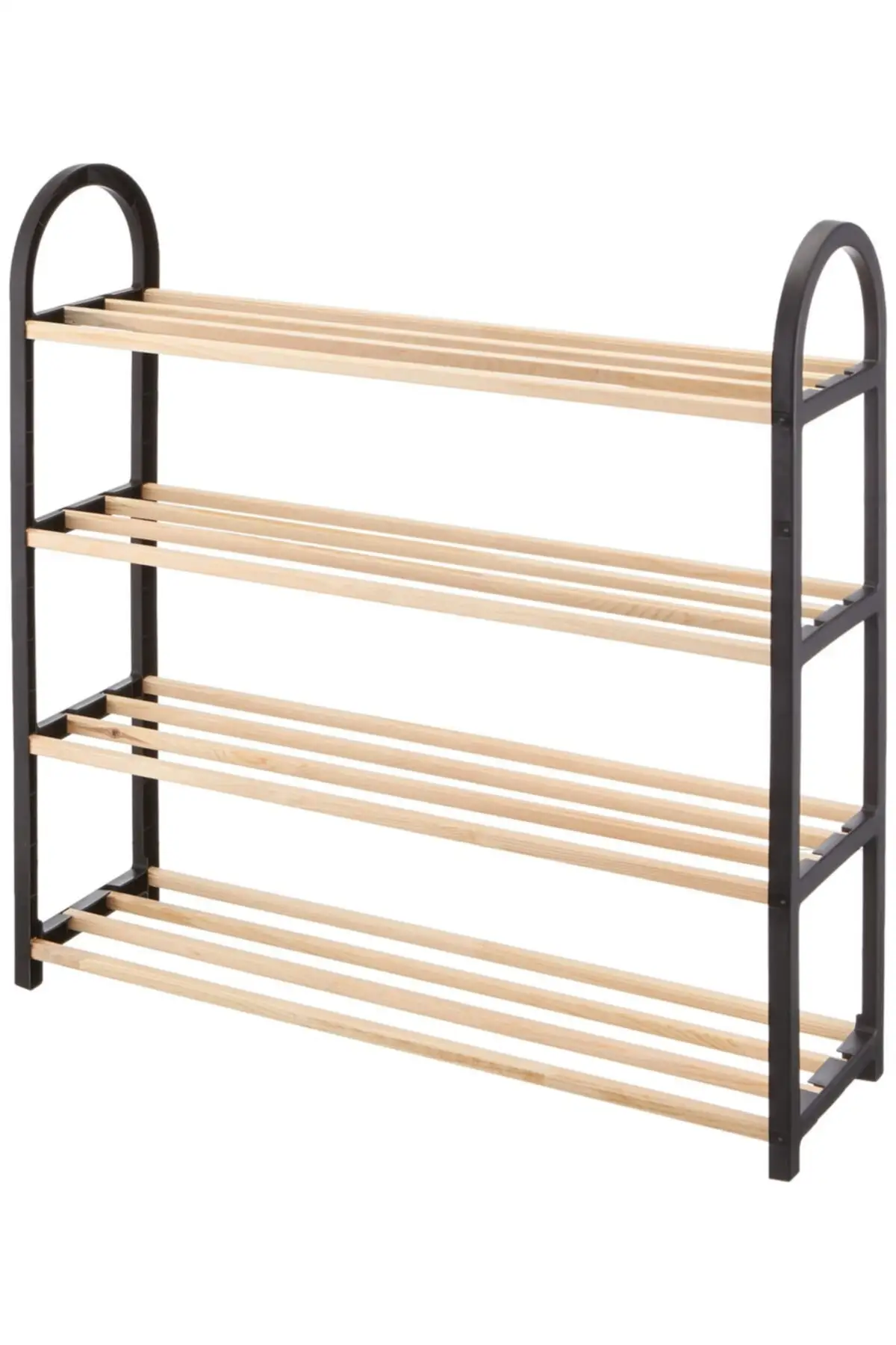 Solid Shoe Rack with Wooden Bars 4 tiers 6710 shoe shelves organizer decorative shoe rack