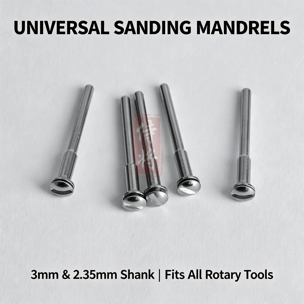 3mm Shank Sanding Mandrels Sandpaper Holder Sticks for Dremel Rotary Tools, 2.35mm Optional, for Wood Stone Jewelry Polishing